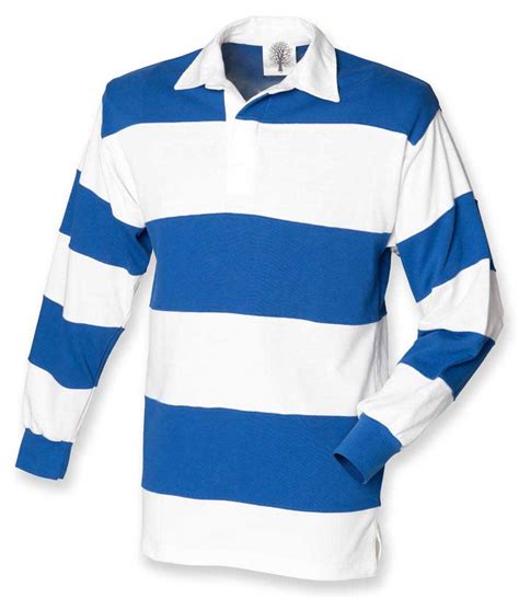 Classic Rugby Shirt, blauw wit gestreept - Vintage Rugby Shirts