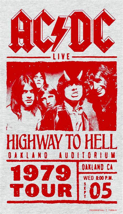 Ac/dc 1979 Highway to Hell Concert Metal Tin Sign Poster | Etsy