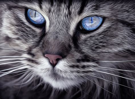 Close up of cat's face with blue eyes image - Free stock photo - Public ...