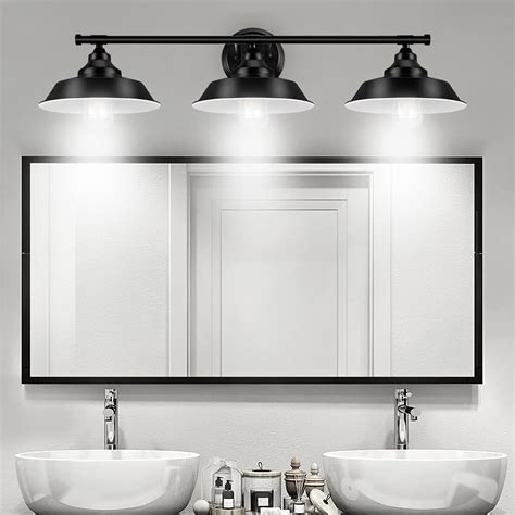 3 Lights Farmhouse Bathroom Vanity Light Fixtures Black Bathroom Vanity ...