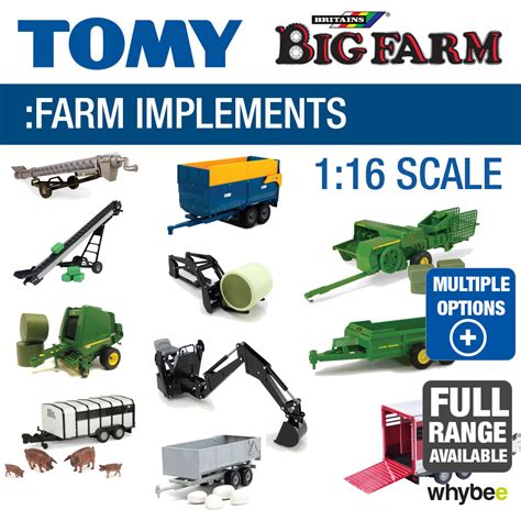 TOMY 1:16 BRITAINS BIG FARM TOYS FARM EQUIPMENT - TOOLS - TRAILERS ...