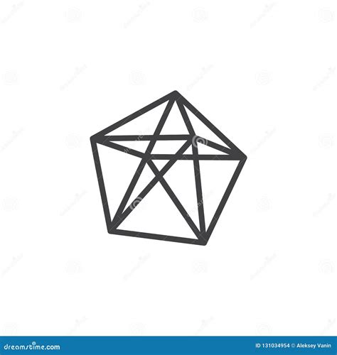 Linear Dodecahedron Icon From Geometry Outline Collection. Thin Line ...