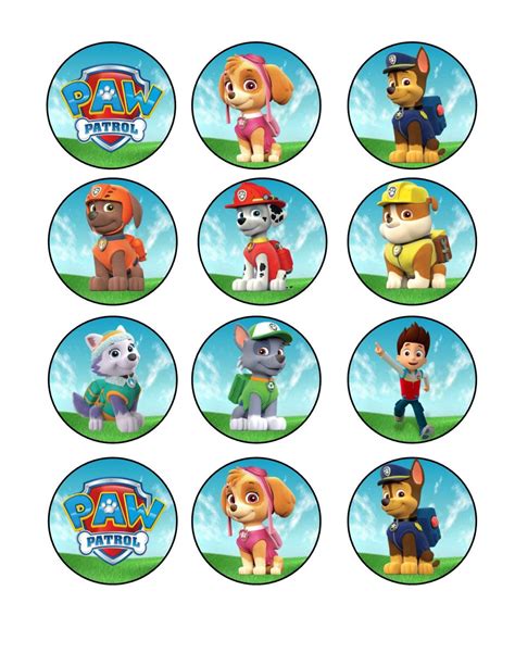 Paw Patrol Cupcake Toppers by WhimsicalByAnnette on Etsy | Paw patrol cupcake toppers, Paw ...