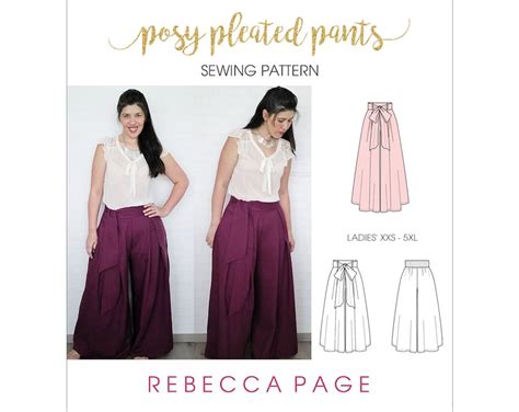 Posy Pleated Pants PDF Sewing Pattern XXS to 5XL Optional | Etsy