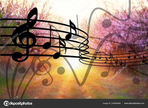 Musical Notes Background Music Entertainment — Stock Photo ...