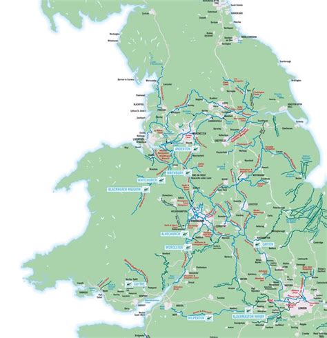 Canal Map Of Britain - Map Worksheets