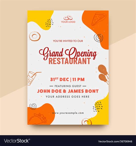 Grand opening invitation or flyer design Vector Image