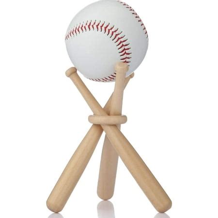 densenon Baseball Stand Baseball Stand Display Wooden Baseball Bat ...