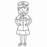 Female Police Officer Coloring Page sketch template