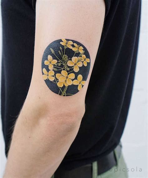 Mustard flowers tattoo by tattooist picsola - Tattoogrid.net