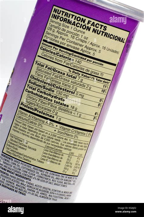 Pringles Nutrition Facts Label - Ythoreccio