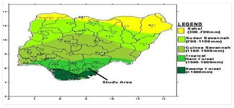 Climate map of Nigeria (Igbozuruike, 1975). Field study should be ...