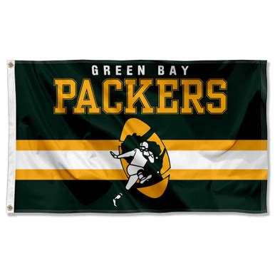 Green Bay Packers Throwback Retro Vintage Logo Flag - State Street Products