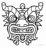 Chinese Opera Masks Coloring Pages sketch template