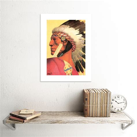 Painting Santa Fe Villa Indian Chief Native American Framed Wall Art Print | eBay