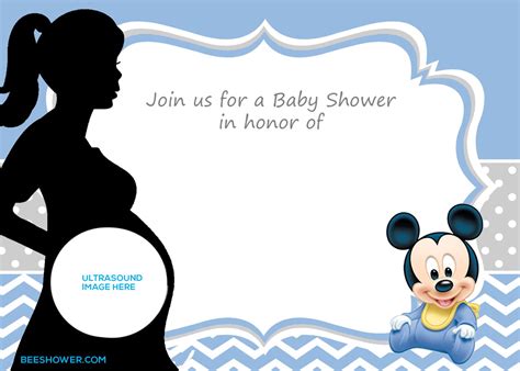 FREE Printable Mickey Mouse Baby Shower Invitation Template | Beeshower