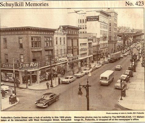 Downtown Pottsville 1959, there goes the east penn bus. | Pottsville, Hometown, Old pictures