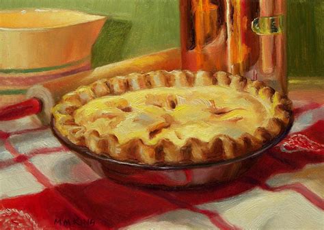 Still life / oil painting / food / apple pie 5x7 by Marilyn M King ...