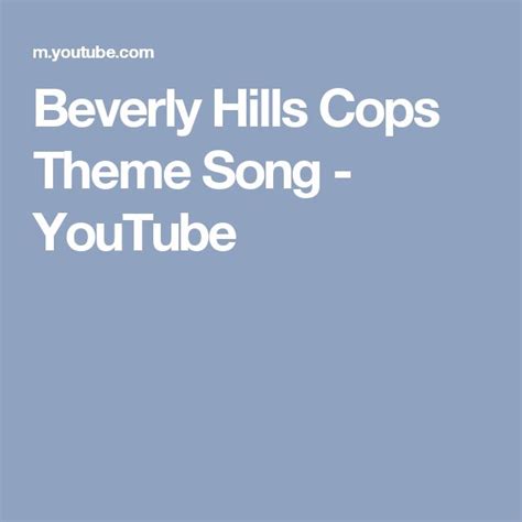 Beverly Hills Cops Theme Song - YouTube | Beverly hills cop, Theme song ...