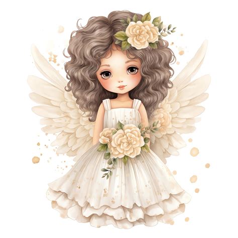 Premium AI Image | beautiful glitter angel magical fairytale clipart illustration