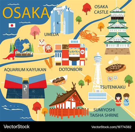 Osaka Japan Tourist Map