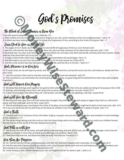 Free Printable Promises Of God - FREE PRINTABLE