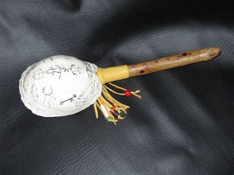 woodland turtle shell bone rattle - decorated with Wyandotte Treaty ...