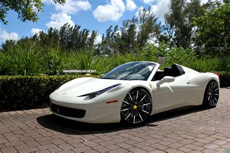 White Ferrari 458 Spider on Stunning ADV.1 Wheels - GTspirit