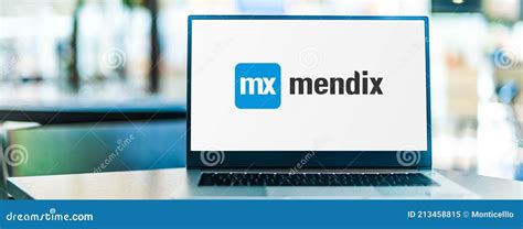 Laptop Computer Displaying Logo of Mendix Editorial Image - Image of ...