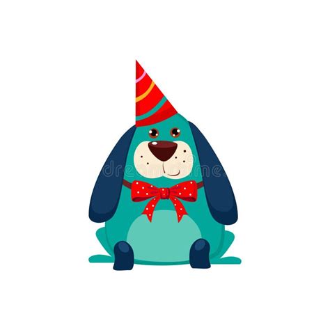 Little Dog with a Party Hat on. Vector Stock Vector - Illustration of ...