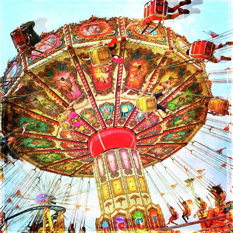 Vintage, retro, bright, colorful carnival swing ride Photograph by Marcia Luce at Luceworks - Pixels