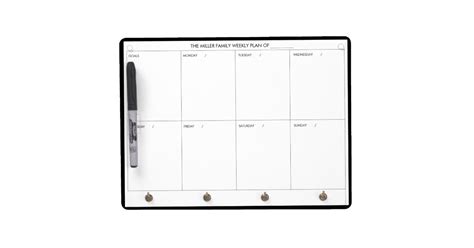 Minimal Modern Weekly Planner Dry Erase Board | Zazzle