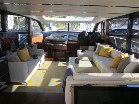 The Princess Yachts 72S interior is much less traditional than previous ...