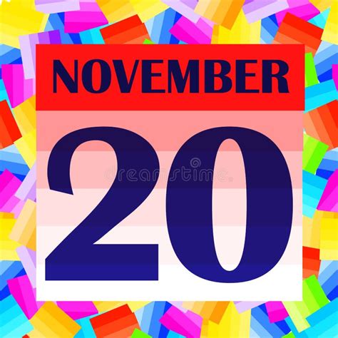 November 20th. Day 20 Of Month,Simple Calendar Icon On White Background. Planning. Time ...