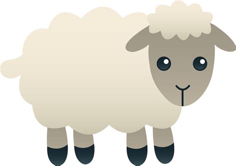 Fluffy White Sheep - Free Clip Art