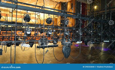 Stage lighting. stock photo. Image of hall, equipment - 290355840