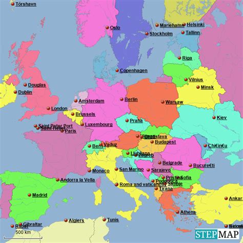 Online Maps Europe Map With Capitals