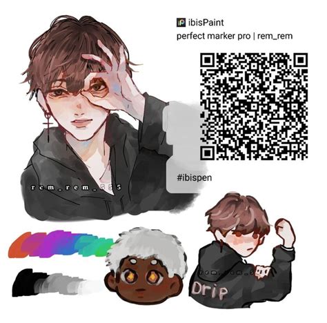 ibispaint X QR code brushes | anime fanart boy / anime boy /meme ...