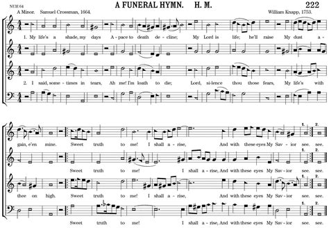 222 A Funeral Hymn - Shenandoah Harmony