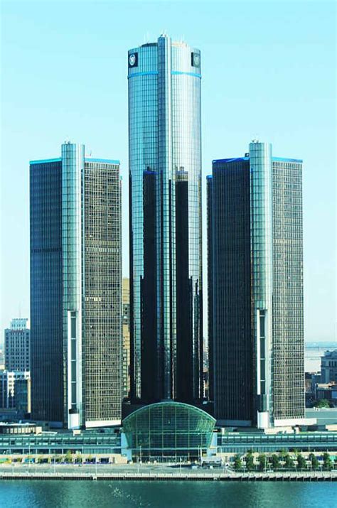 GM building in downtown Detroit, Michigan. | Detroit skyline, Detroit city, Gm building