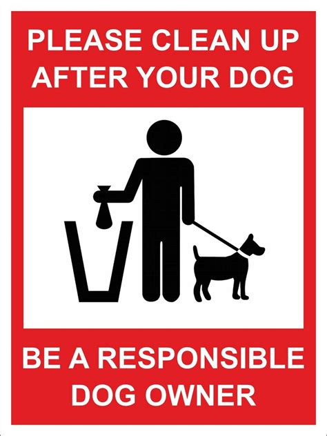 DOG FOULING DOG POO SIGN - PLEASE CLEAN UP AFTER YOUR DOG A5 OR A4 | eBay