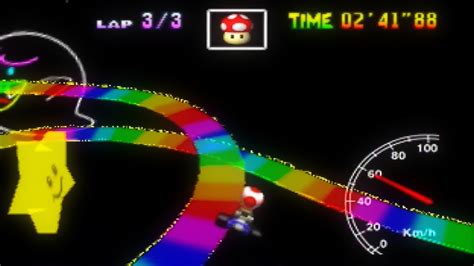 Mario Kart 64 - Rainbow Road SC 3lap 3'54"87 (PAL) - YouTube
