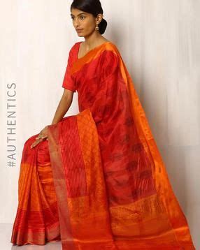 Half & Half Printed Pure Silk Saree at ajio.com 2017, via @topupyourtrip | Pure silk sarees ...