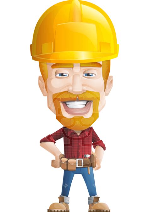 Vector Construction Worker Character - Workman Mitchell | GraphicMama | GraphicMama