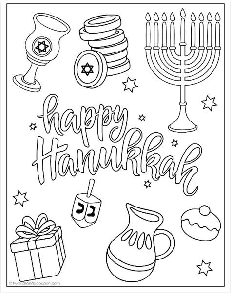 Free Hanukkah Coloring Pages for Kids