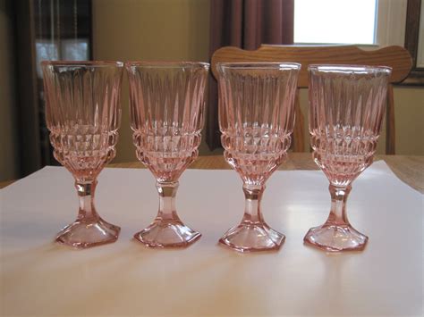 Pink crystal vintage wine glasses