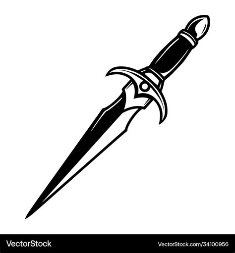 Tattoo vintage concept medieval dagger Royalty Free Vector