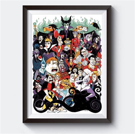 Disney Villain Poster A3 Size - Etsy