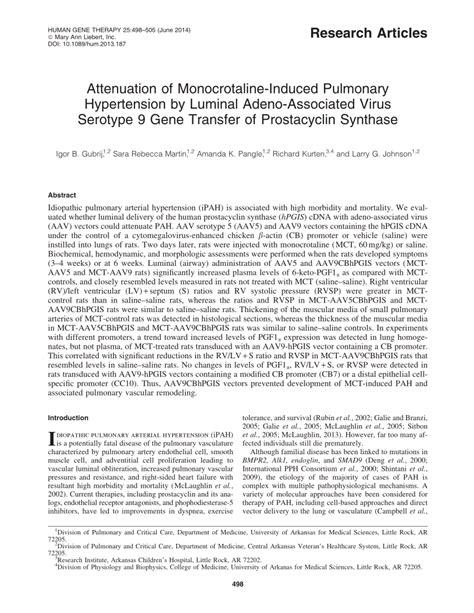 (PDF) Attenuation of Monocrotaline-induced Pulmonary Hypertension by ...