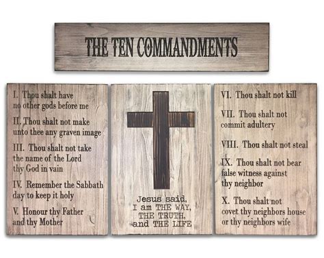 Ten Commandments Wall Art Wood Wall Art Church Decor | Etsy